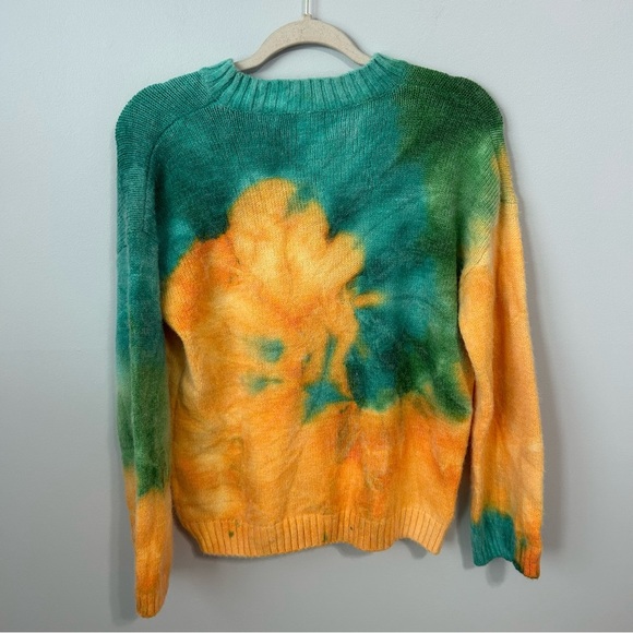 Princess Polly Green Orange Tie Dye Crew Neck Sweater Women’s Size Small Medium - Picture 4 of 5
